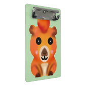 Cute Fuzzy Capybara with Orange | Kawaii Animal Ar Mini Klemmbrett (Schrägansicht)