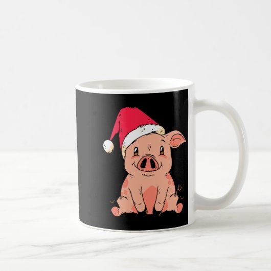 Cute G With Santa Claus Hat Christmas Long Sleeve Kaffeetasse (Rechts)