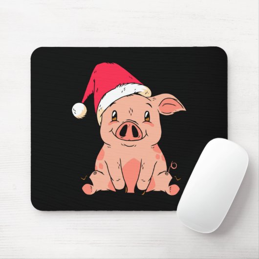 Cute G With Santa Claus Hat Christmas Long Sleeve  Mousepad (Mit Mouse)
