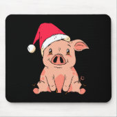 Cute G With Santa Claus Hat Christmas Long Sleeve  Mousepad (Vorne)