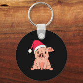 Cute G With Santa Claus Hat Christmas Long Sleeve Schlüsselanhänger (Vorderseite)