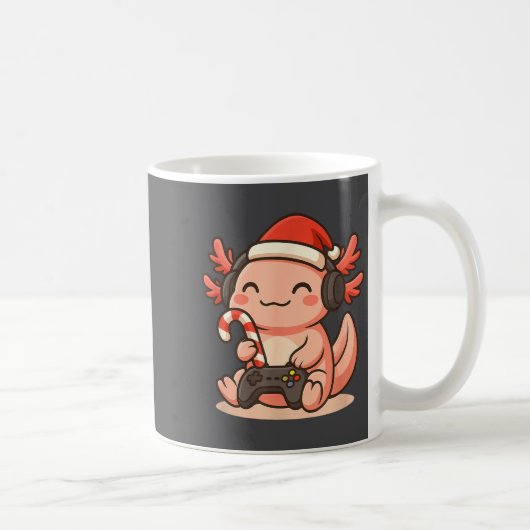Cute Gamer Axolotl Christmas Design Kaffeetasse (Rechts)