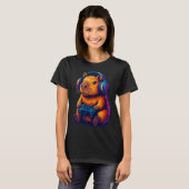 Cute Gamer Capybara — with Headset & Controller T-Shirt (Vorne ganz)