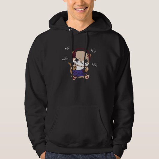 Cute Gaming Cat Kitty Video Game Gamer Kids Hoodie (Vorderseite)