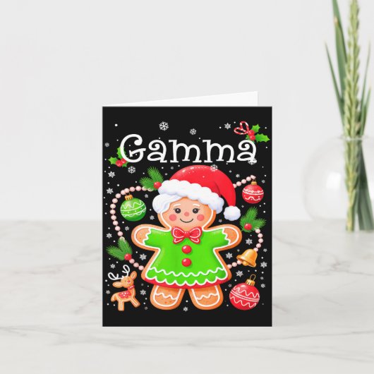 Cute Gamma Gingerbread Family Matching Christmas C Karte (Vorderseite)