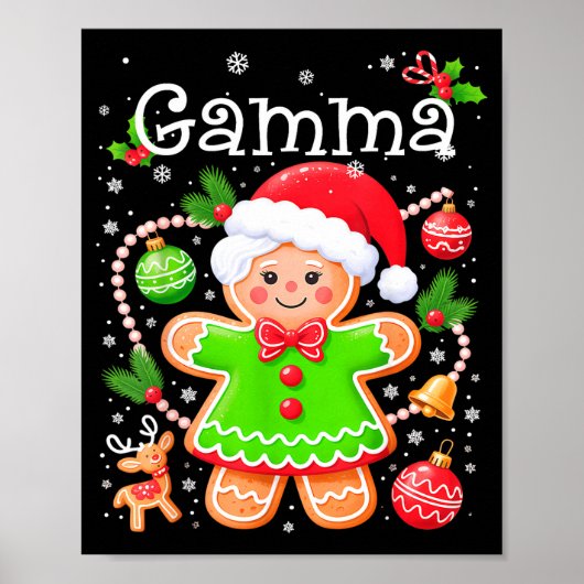 Cute Gamma Gingerbread Family Matching Christmas C Poster (Vorne)
