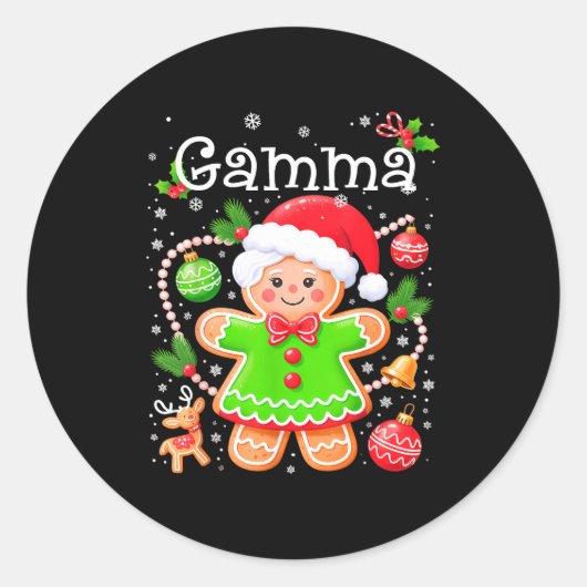 Cute Gamma Gingerbread Family Matching Christmas C Runder Aufkleber (Vorderseite)