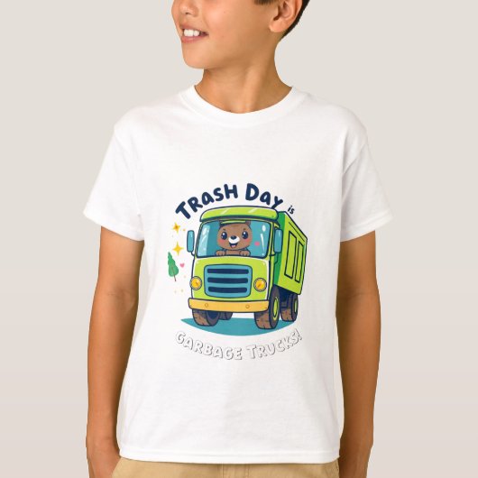 Cute Garbage Truck Trash Truck T-Shirt (Vorderseite)