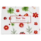 Cute Garden little ladybug baby shower Große Geschenktüte (Vorderseite)