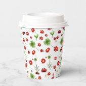 Cute Garden little ladybug baby shower Invitation Pappbecher (Rückseite)