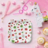 Cute Garden little ladybug baby shower Invitation Pappteller (Party)