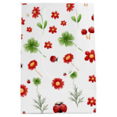 Cute Garden little ladybug baby shower Mittlere Geschenktüte (Rückseite)