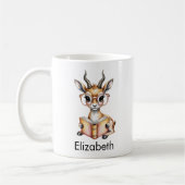 Cute Gazelle Reading a Book Custom Kaffeetasse (Links)