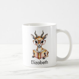 Cute Gazelle Reading a Book Custom Kaffeetasse