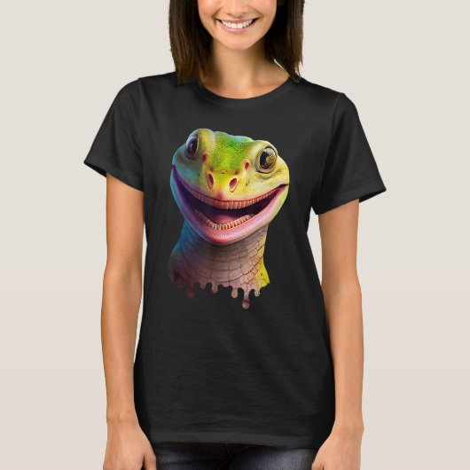 Cute Gecko Wildlife Lizard T-Shirt (Vorderseite)