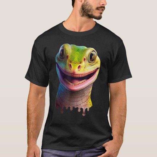 Cute Gecko Wildlife Lizard T-Shirt (Vorderseite)