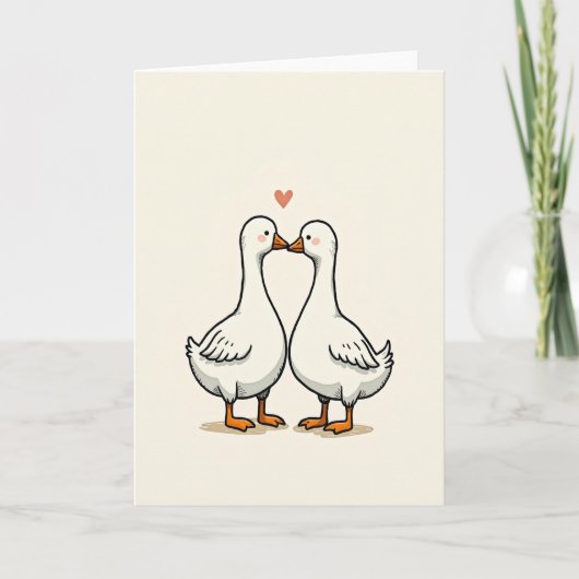 Cute Geese Couple Love Card Karte (Vorderseite)