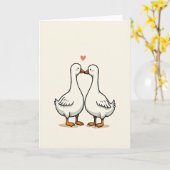 Cute Geese Couple Love Card Karte (Gelbe Blume)