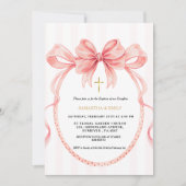 Cute Gender Neutral Coquette Baptism Einladung (Vorderseite)