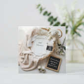 Cute Gender Neutral Pregnancy Announcement card Ankündigung (Stehend Vorderseite)