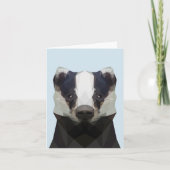 Cute geometric badger karte (Vorderseite)