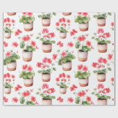 Cute geranium pots geschenkpapier (Flach)