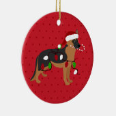 Cute German Shepherd Christmas Keramik Ornament (Rechts)