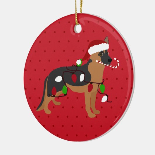 Cute German Shepherd Christmas Keramik Ornament (Links)