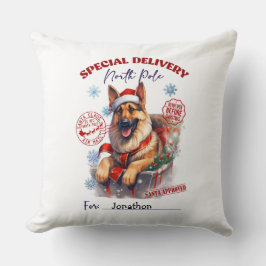 Cute German Shepherd Christmas Throw Pillow Kissen