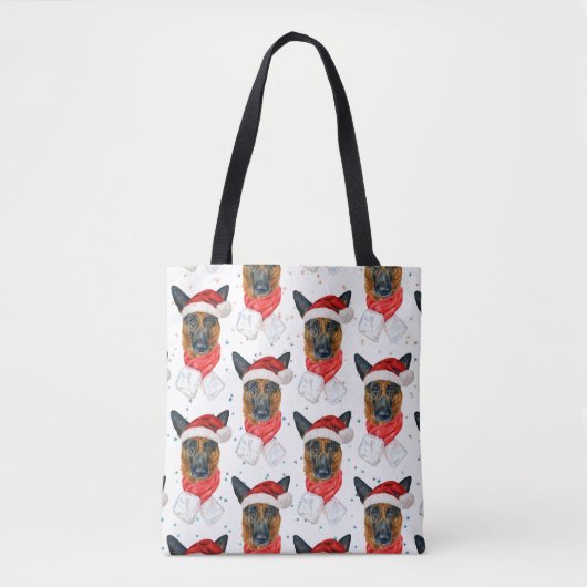 Cute German Shepherd Dog Christmas Pattern Tasche (Vorderseite)