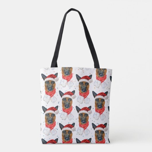 Cute German Shepherd Dog Christmas Pattern Tasche (Rückseite)