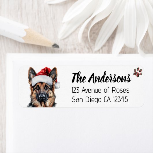 Cute German Shepherd Dog with Santa Hat (Insitu)