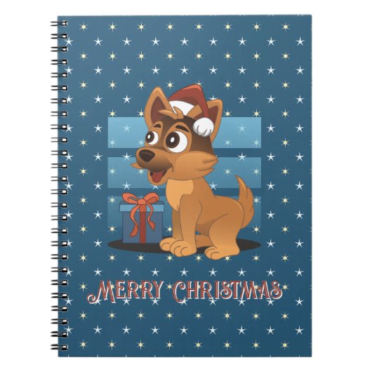 Cute German Shepherd puppy Cartoon Starry muted Notizblock (Vorderseite)