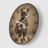 Cute German Shepherd Puppy Große Wanduhr (Winkel)