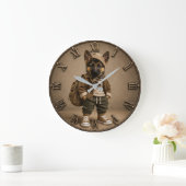 Cute German Shepherd Puppy Große Wanduhr (Zuhause)