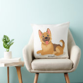 Cute German Shepherd Puppy Illustration Decorative Kissen (Stuhl )