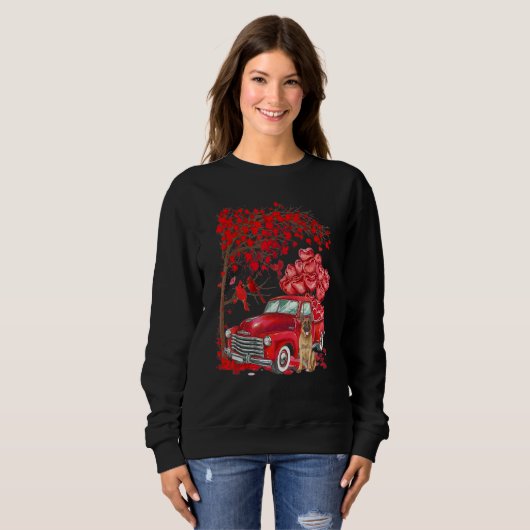 Cute German Shepherd Valentine Tree - Dogs Hearts Sweatshirt (Vorne ganz)
