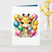 Cute get well soon giraffe add message karte (Gelbe Blume)