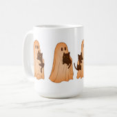 Cute Ghost and Black Cat Halloween Mug Kaffeetasse (Vorderseite Links)