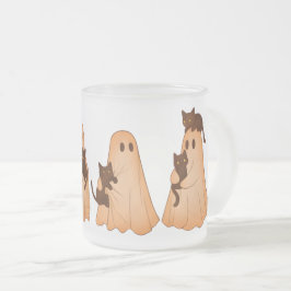 Cute Ghost and Black Cat Halloween Mug Mattglastasse