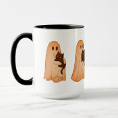 Cute Ghost and Black Cat Halloween Mug Tasse (Links)