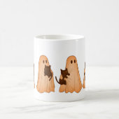 Cute Ghost and Black Cat Halloween Mug Verwandlungstasse (Mittel)