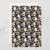 Cute Ghost And Colorful Flowers Seamless Pattern Einladung (Vorne/Hinten)