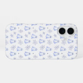 Cute Ghost and Spider Web Halloween Pattern iPhone 16 Hülle (Rückseite (Horizontal))