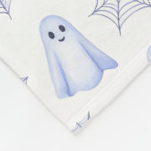 Cute Ghost and Spiderweb Halloween Fleecedecke (Ecke)