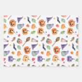Cute Ghost and Spiderweb Halloween Geschenkpapier Set (Vorderseite)