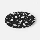 Cute Ghost, Bats & Spiders Halloween Pattern Pappteller (Schrägansicht)