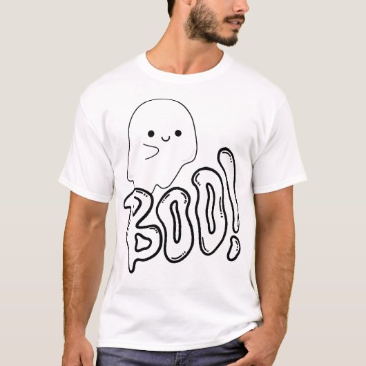 Cute Ghost BOO! Halloween Fun T-Shirt (Vorderseite)