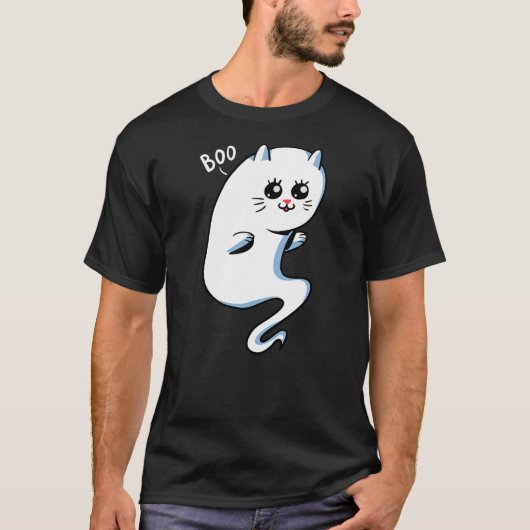 Cute Ghost Cat - BOO Kitty Cat Halloween Shirt (Vorderseite)