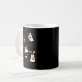 Cute Ghost Cat Reading Books Lover Bookish Hallowe Kaffeetasse (Vorderseite Links)